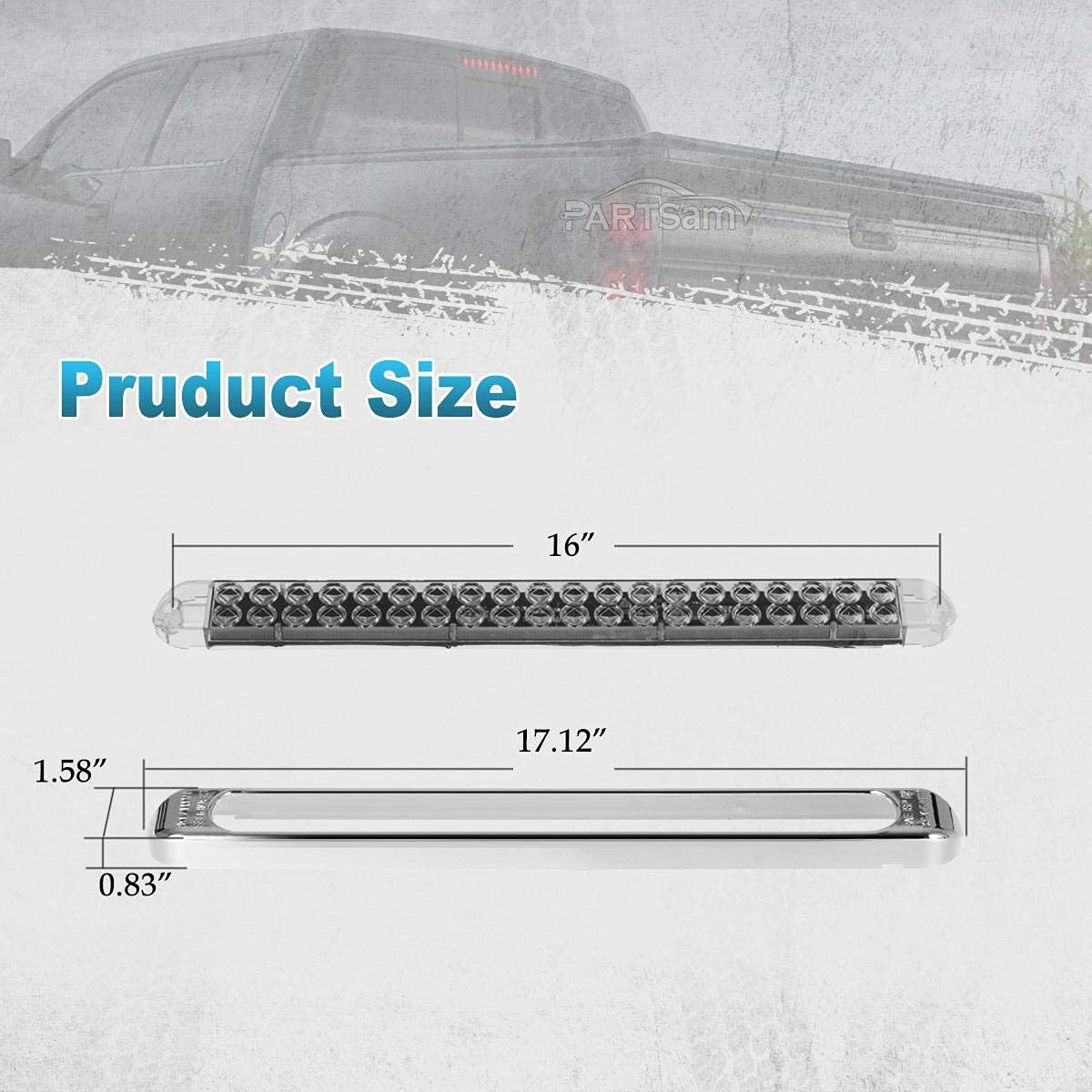 Partsam next to ruler showing 17-inch size for accurate fitment