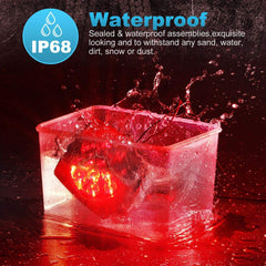 Partsam close-up acrylic lens detail demonstrating waterproof sealing benefit