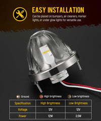 Partsam side marker wiring leads visible for easy three-wire installation benefit