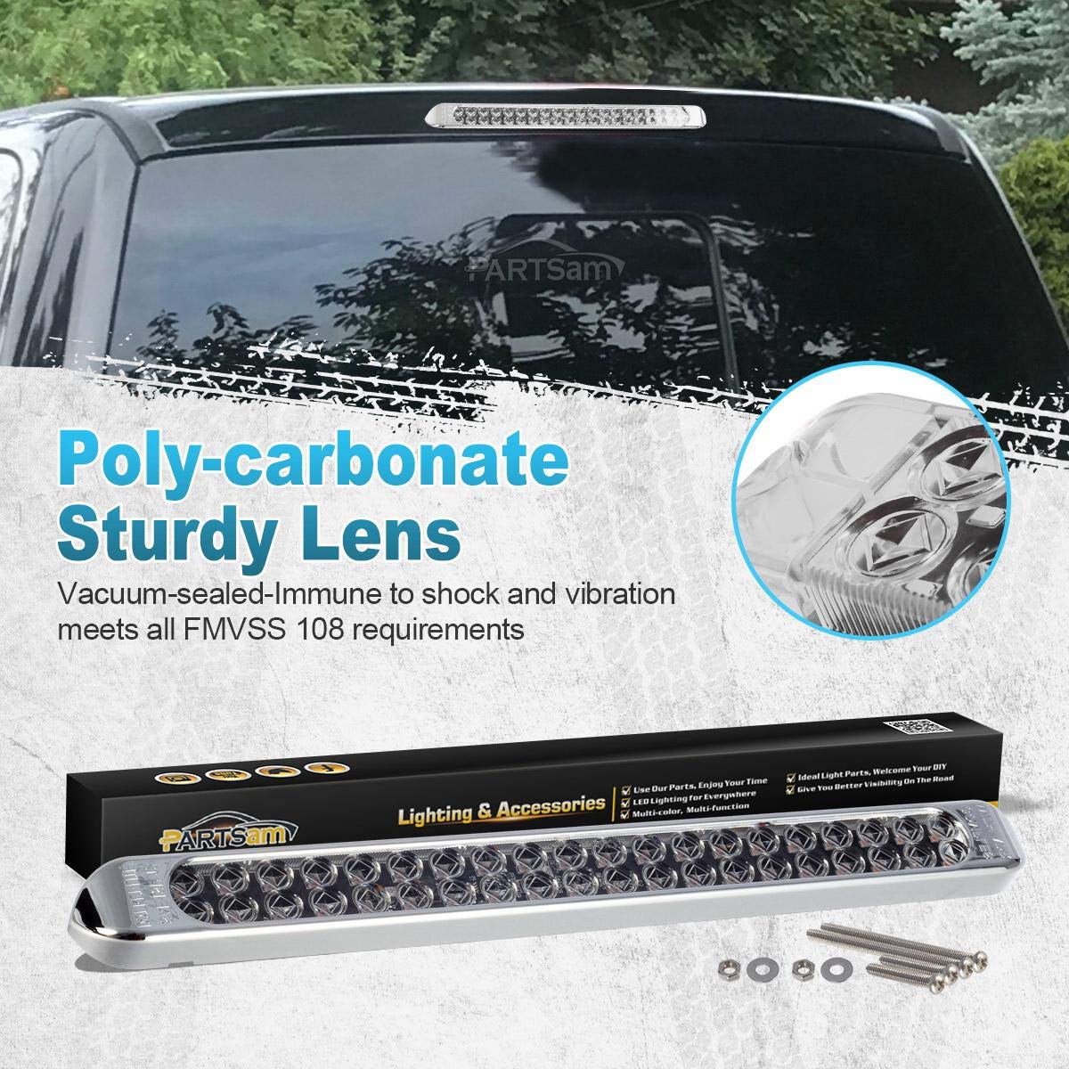 Partsam slim side profile demonstrating low-profile mount advantage