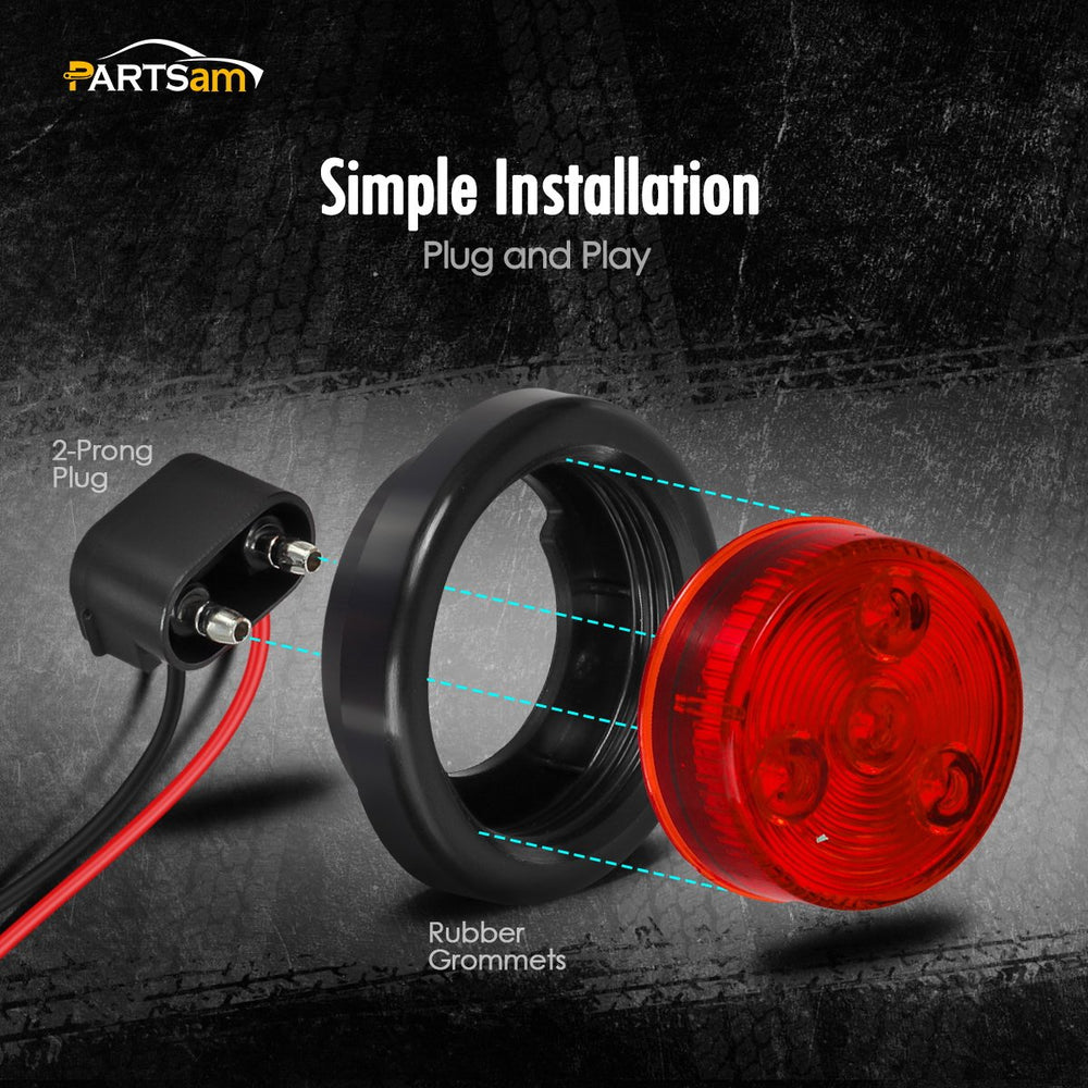 Partsam side profile with black grommet illustrating flush mount and vibration resistance