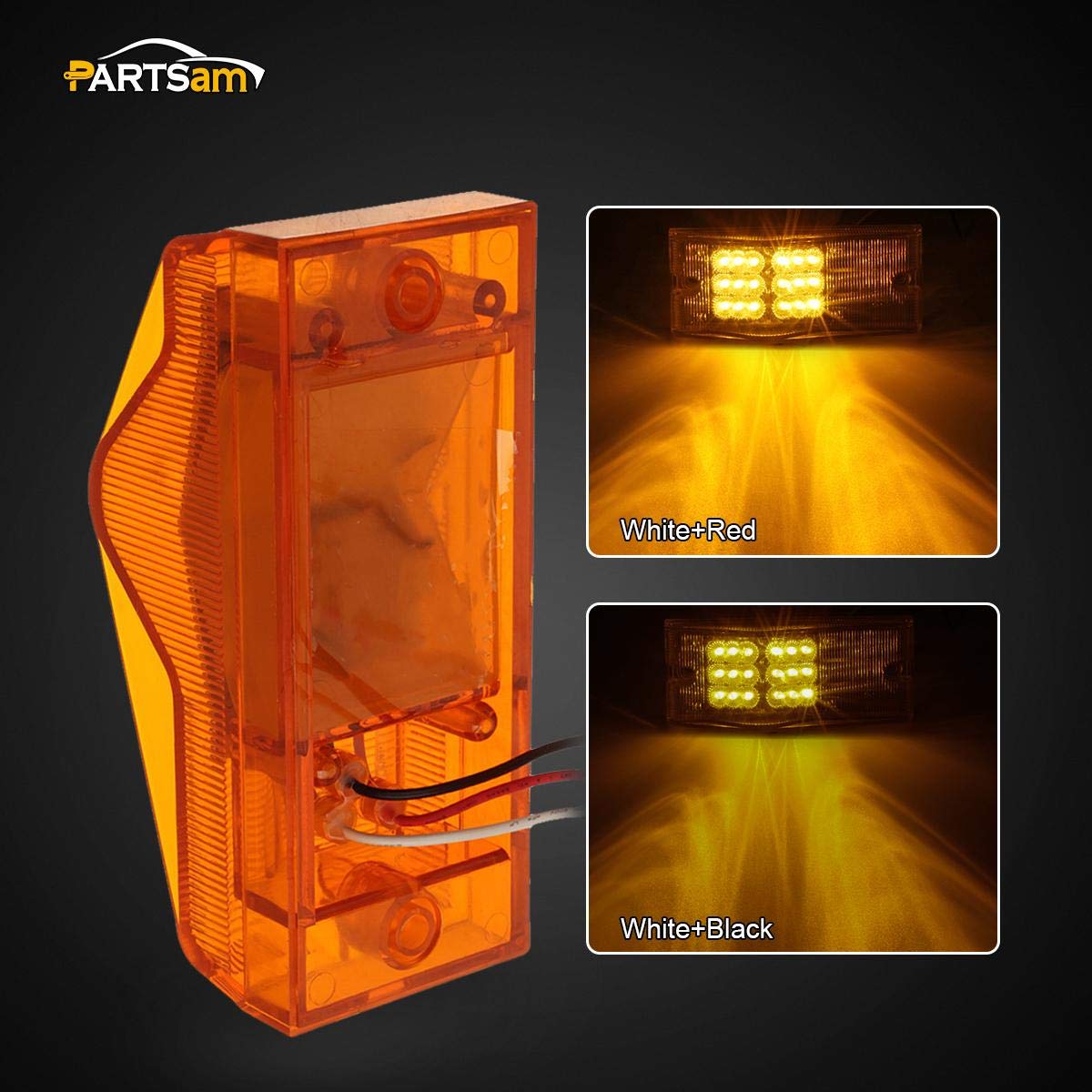 Partsam light next to ruler showing 6-inch length for accurate size fitment on trailers