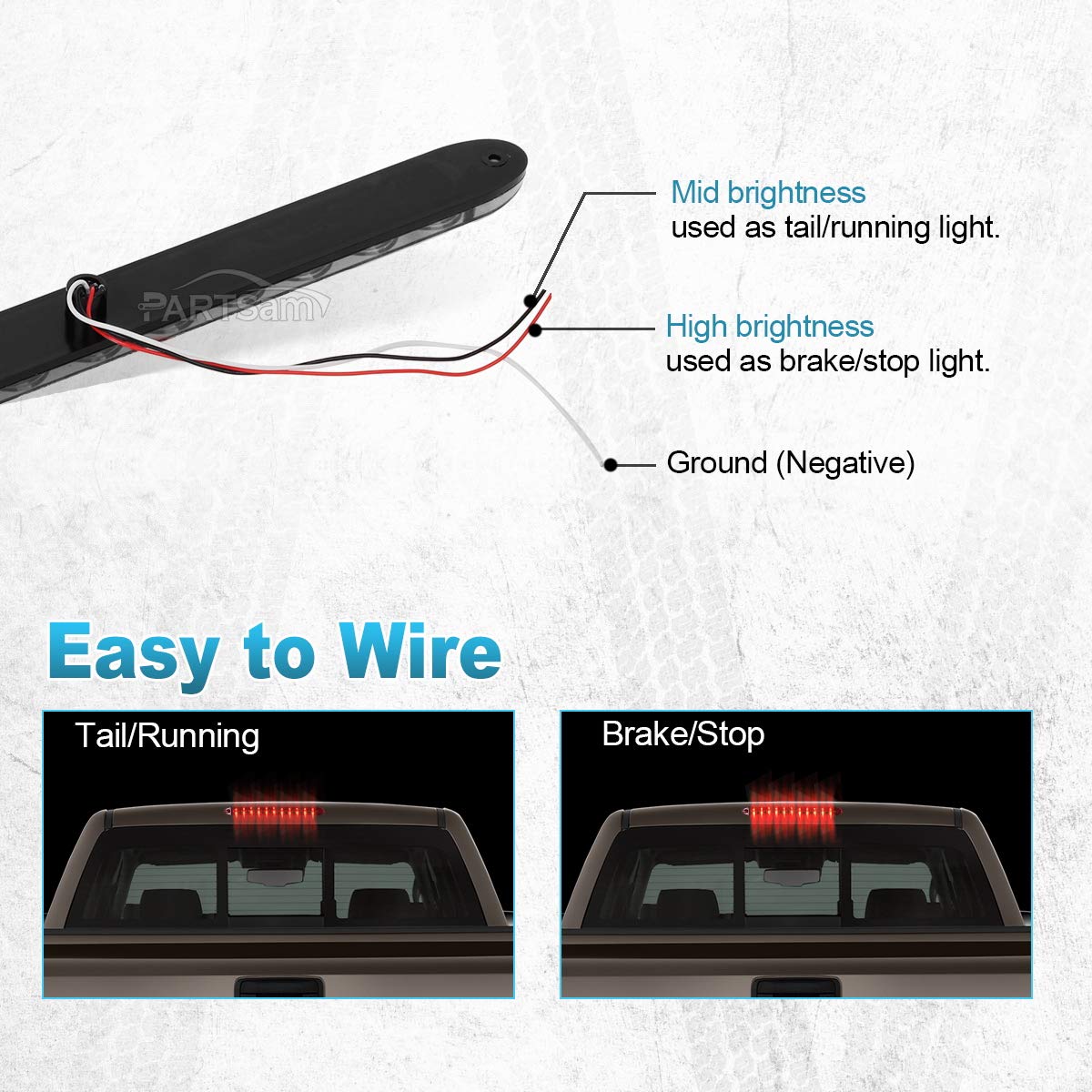 Partsam wiring with color-coded leads showing easy installation benefit
