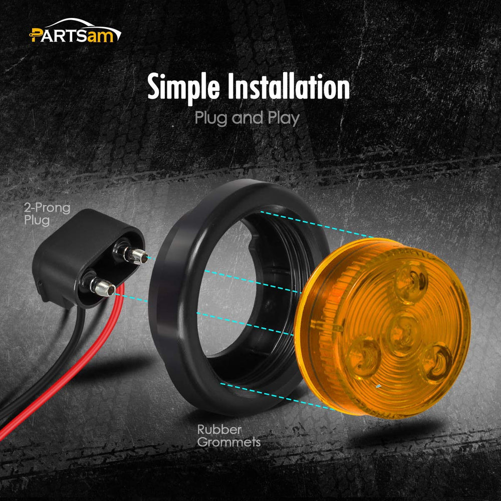 Partsam wiring pigtail and 2-prong plug close-up showing connections benefit easy installation