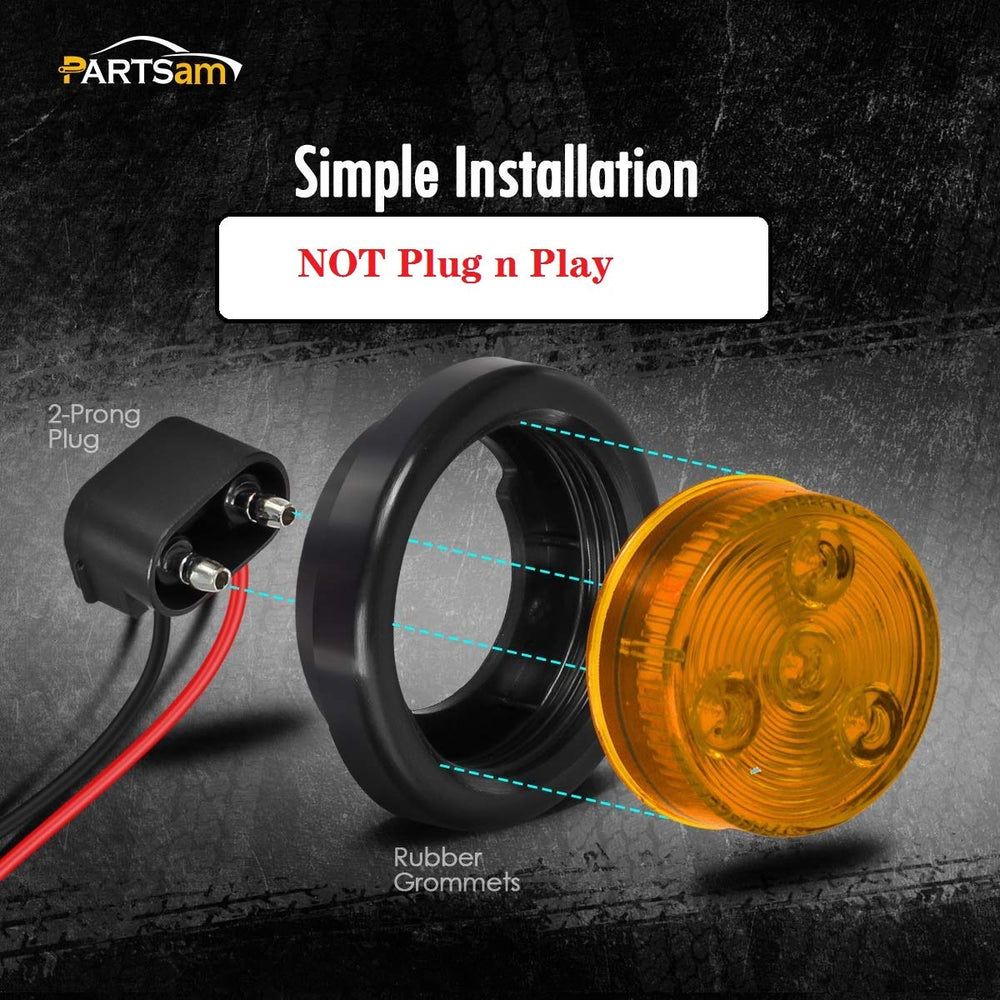 Partsam wiring pigtails detail showing red and black leads for straightforward two-wire installation