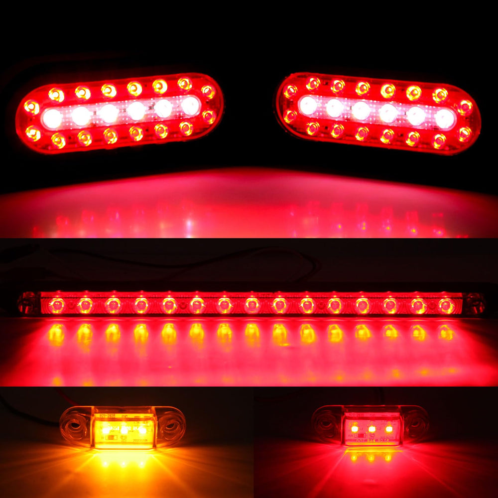 Partswcgg 13.8-inch red LED tail light bar highlighting center brake visibility for trailing vehicles