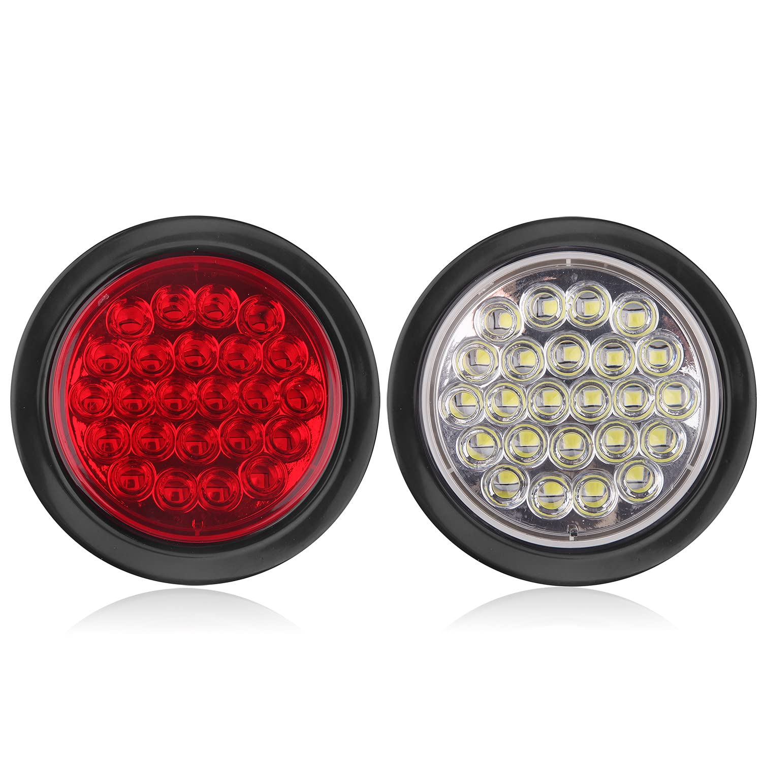 Partswcgg close-up of 24 LED chips and clear lens for brighter output