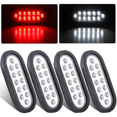 Partswcgg front-facing oval LED tail light showing housing and lens, improves visibility