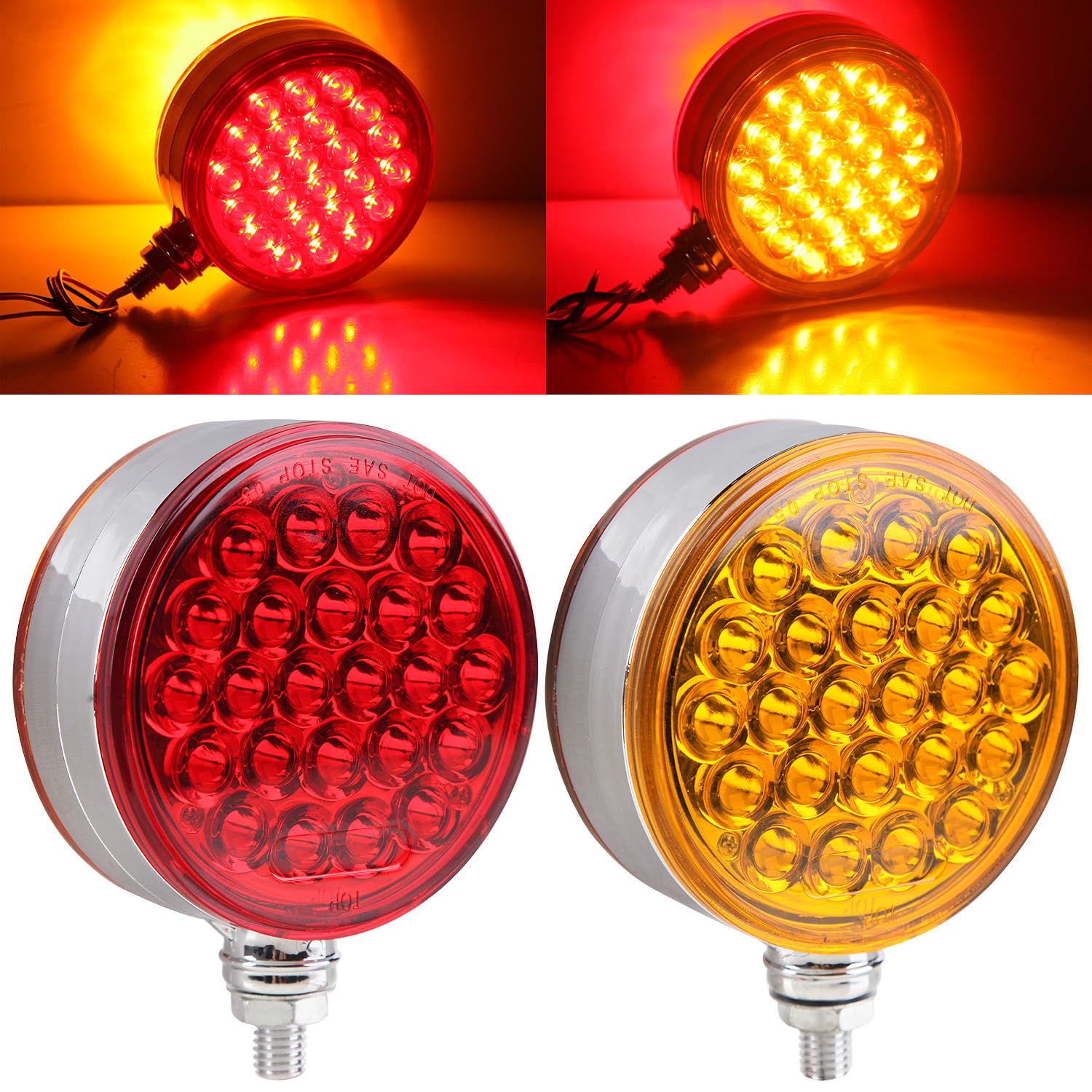 Partswcgg front-facing amber lens showing clear turn signal visibility