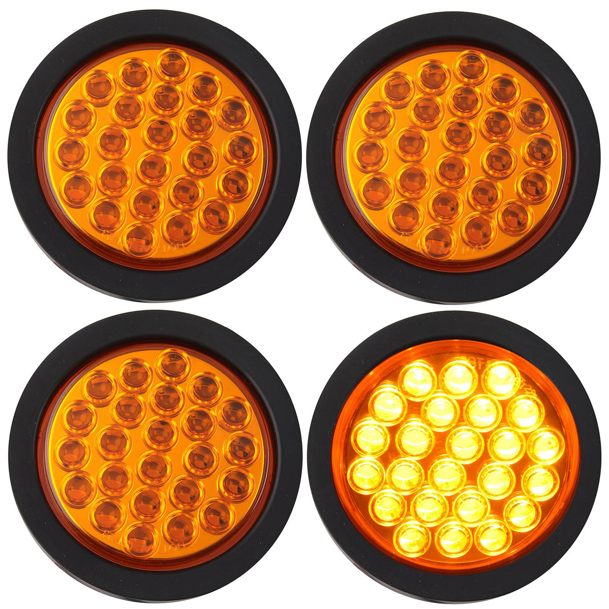 Partswcgg front-facing amber recessed light showing flush mount and visibility benefit
