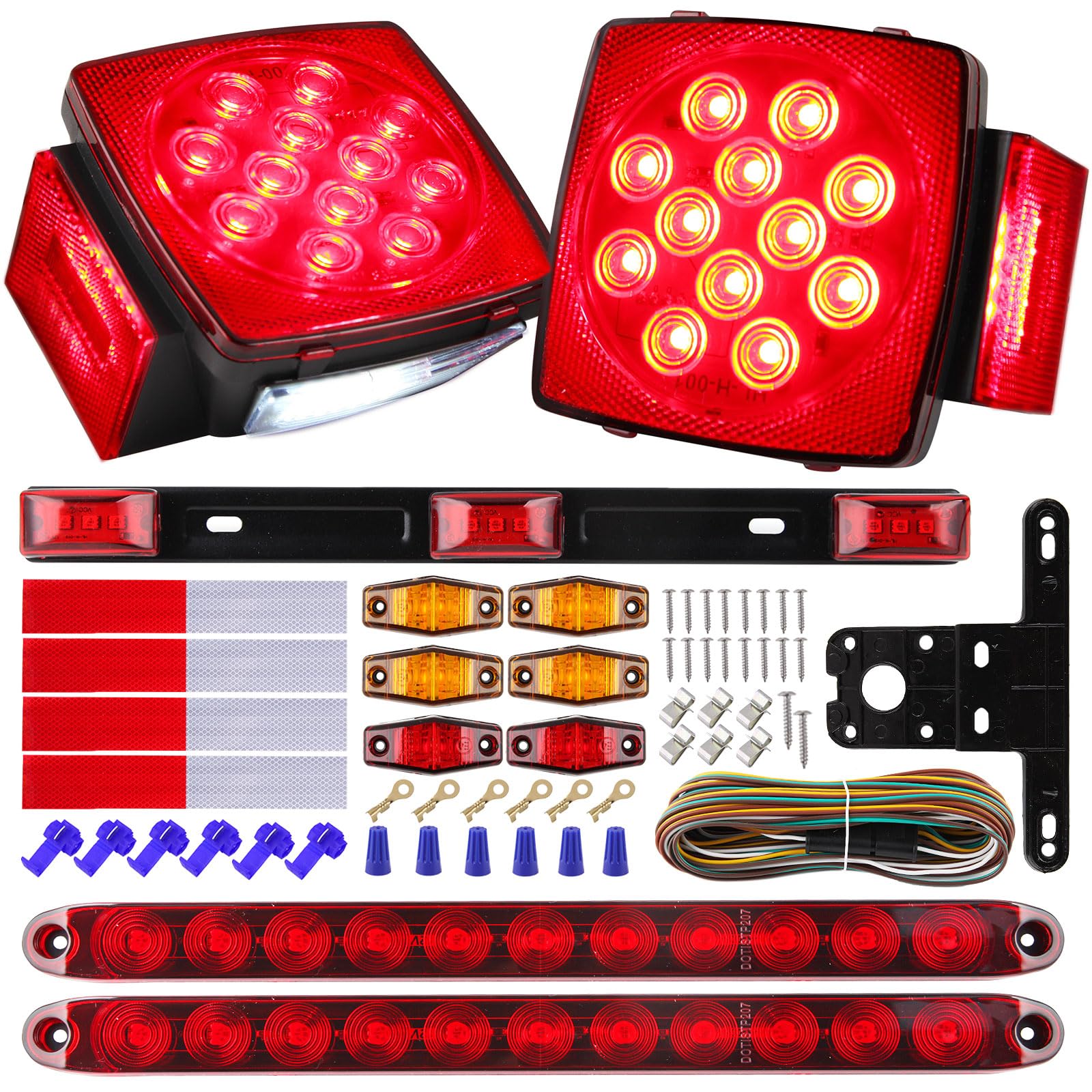 Partswcgg front square tail lights showing bright multi-function LEDs for improved visibility