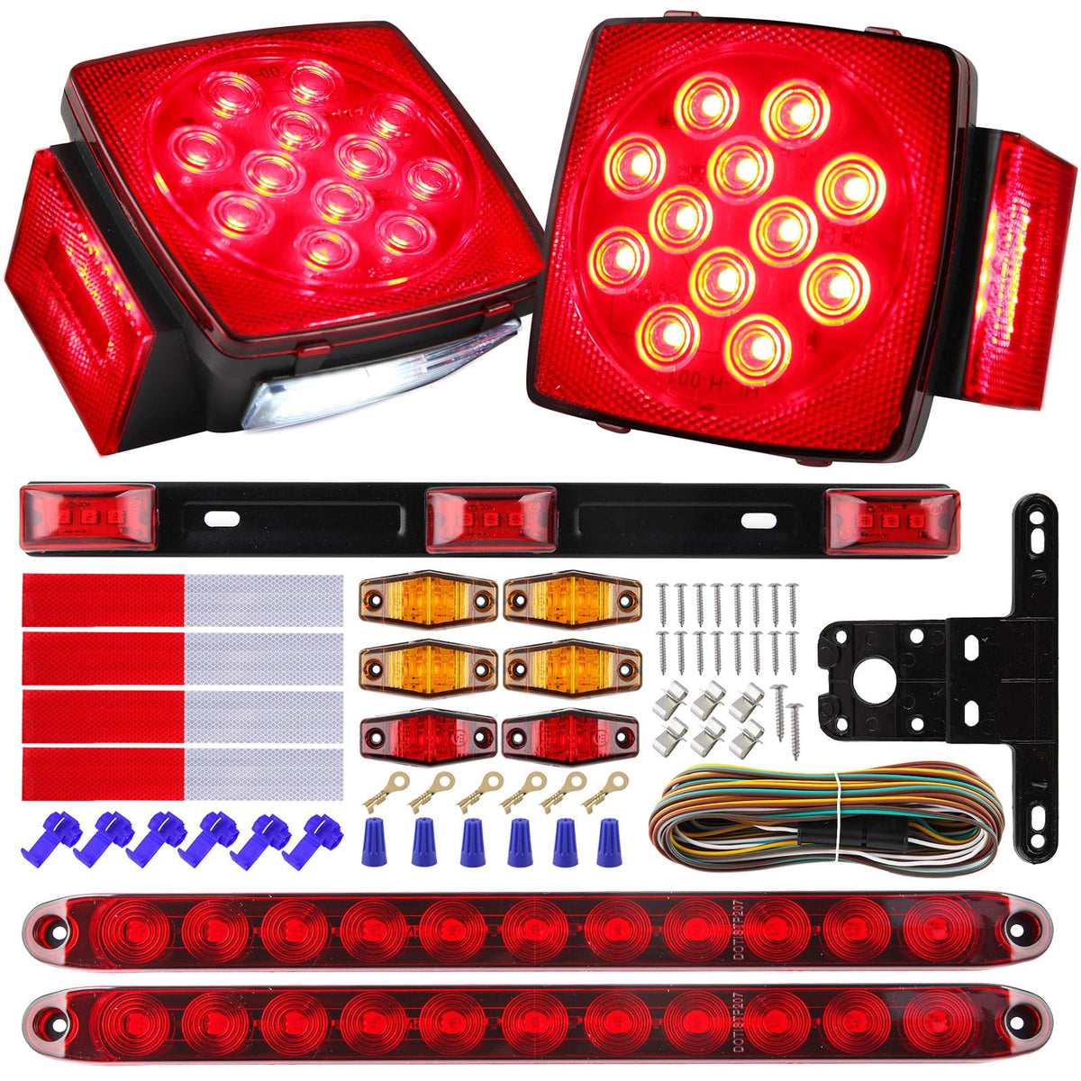 Partswcgg front square tail lights showing bright multi-function LEDs for improved visibility