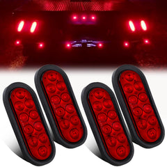 Partswcgg front view of 6-inch oval LED tail light showing bright visibility