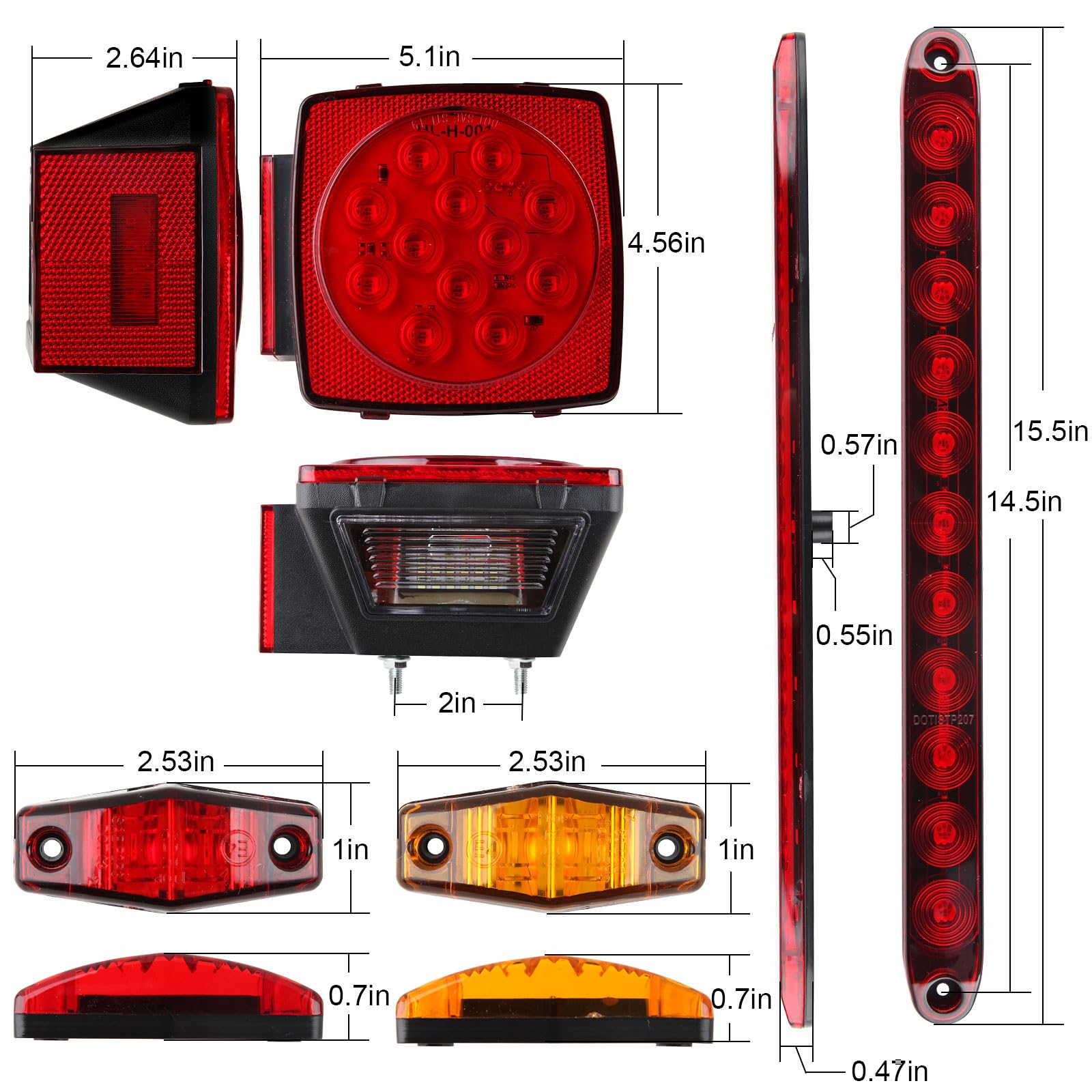 Partswcgg mini oval side markers close-up with sealed housing to resist water damage