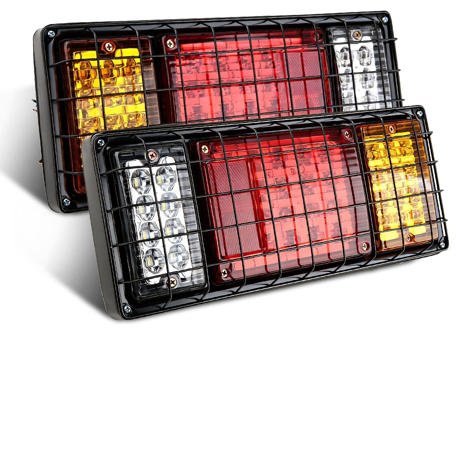Partswcgg front view of tail light bar showing red amber white signals and bright output