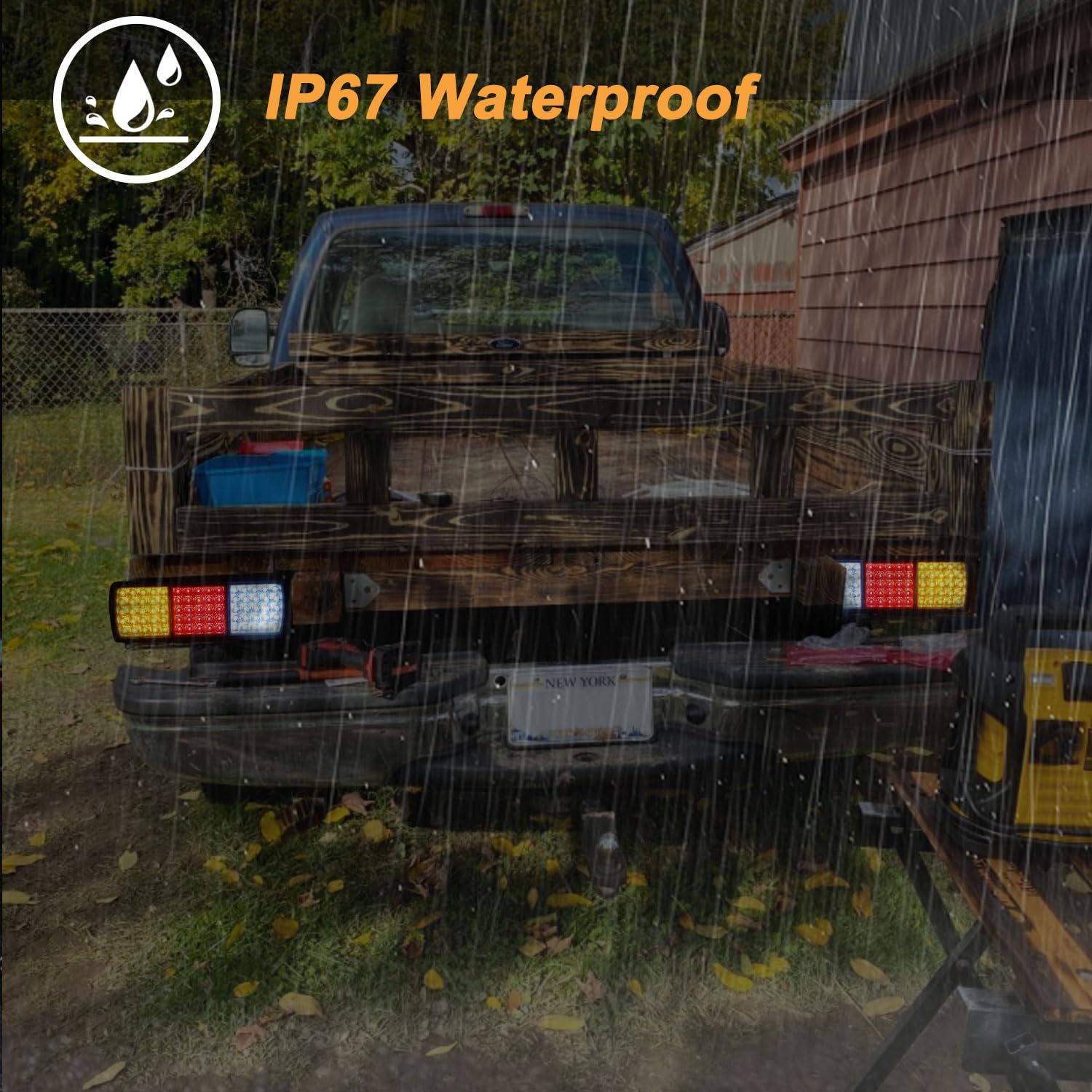 Partswcgg tail light bar installed on trailer in use offering bright signaling and waterproof protection
