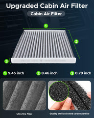partszen cabin filter carbon layer detail reducing odors and improving in-cabin air quality