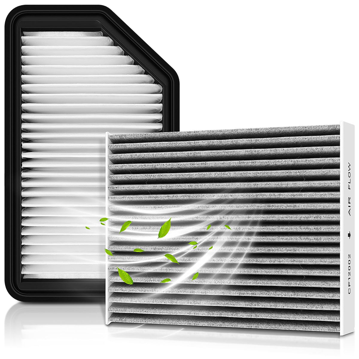 partszen kit front view showing both engine and cabin filters for quick identification and convenience