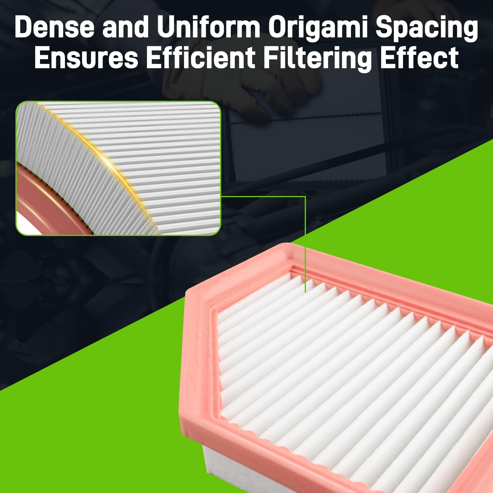 partszen filter next to ruler showing accurate dimensions for OEM-style replacement