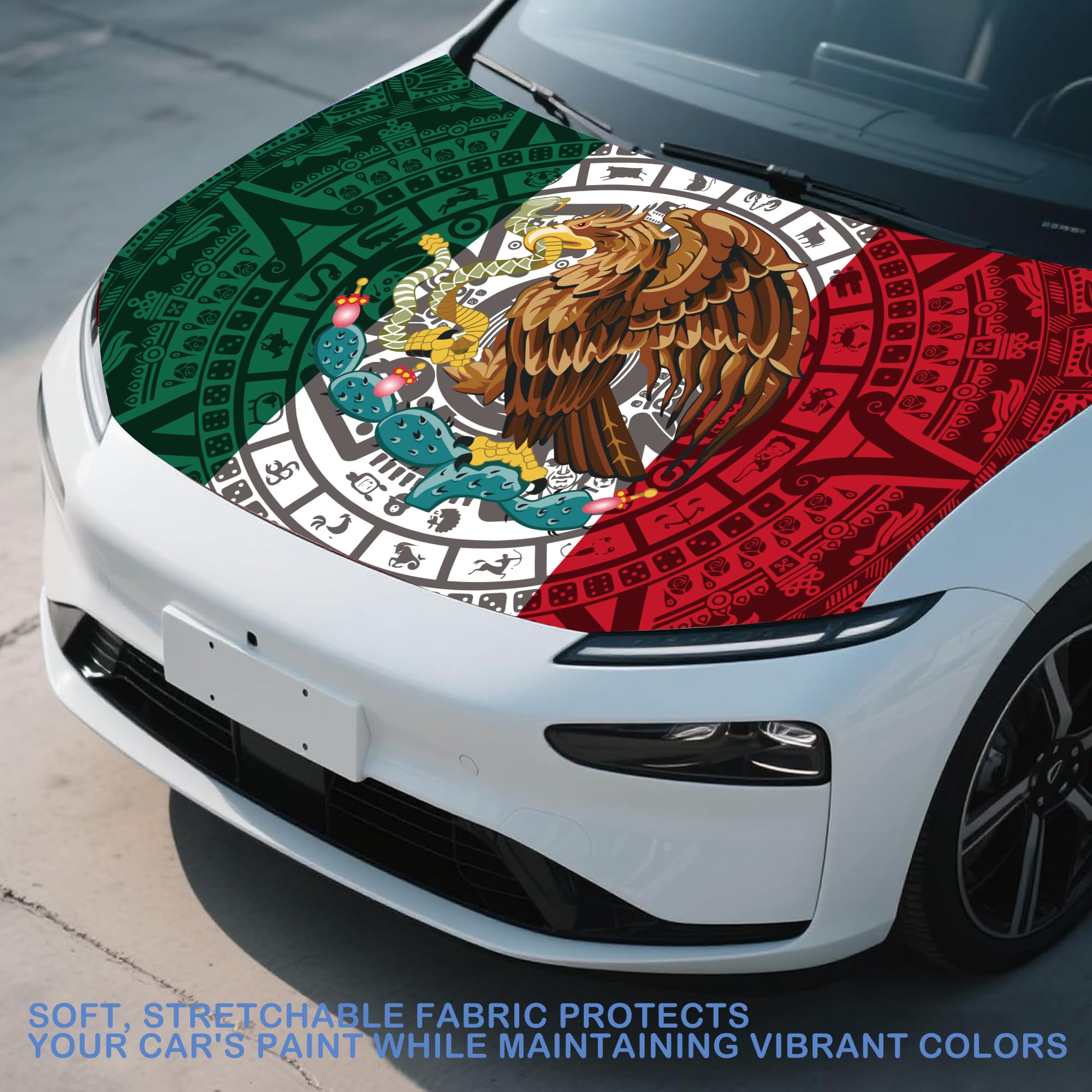 Pasksamtu stretched across hood demonstrating elasticity and snug fit