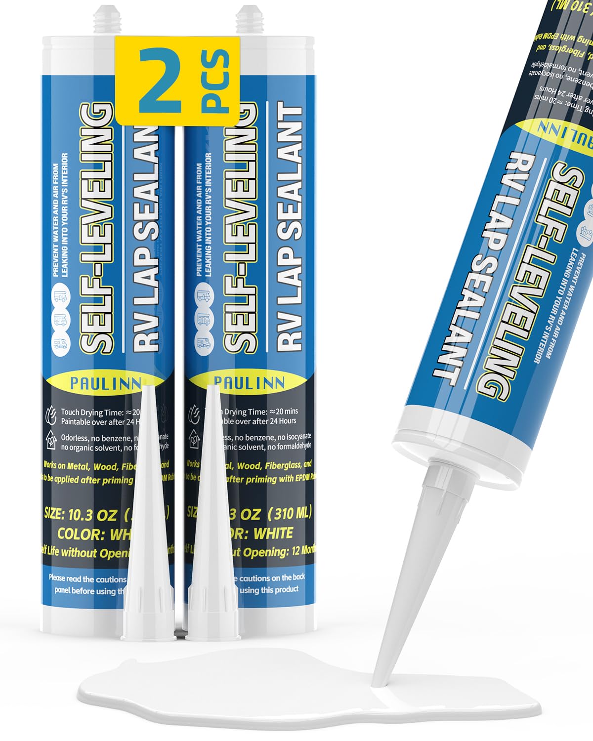 PAULINN front packaging showing two white sealant tubes and labels, easy identification benefit
