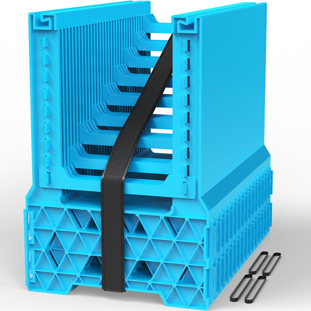 PAULINN front view of assembled sewer hose support showing stability and easy setup