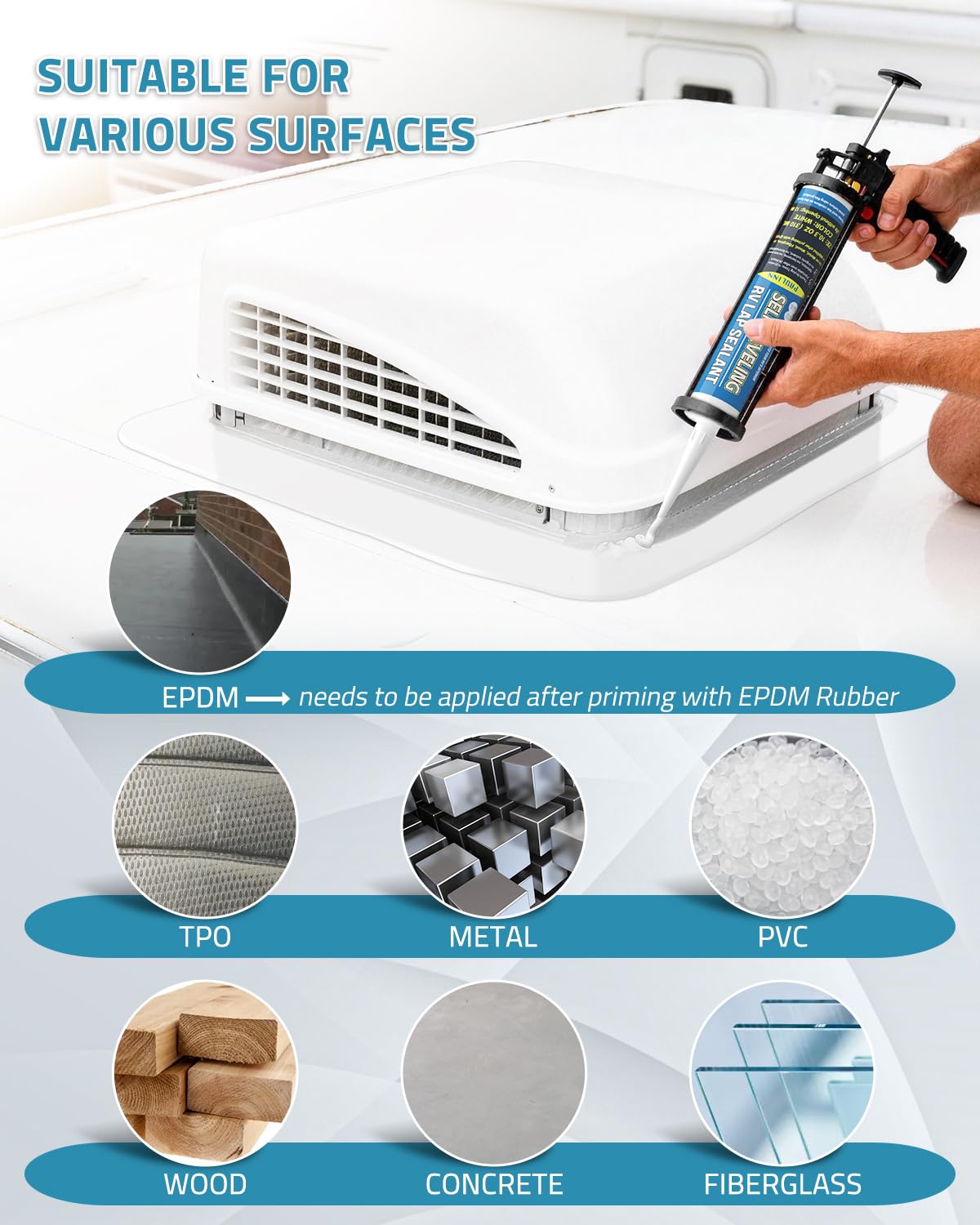 PAULINN sealant bead texture on sample panel, demonstrates smooth self-leveling finish benefit