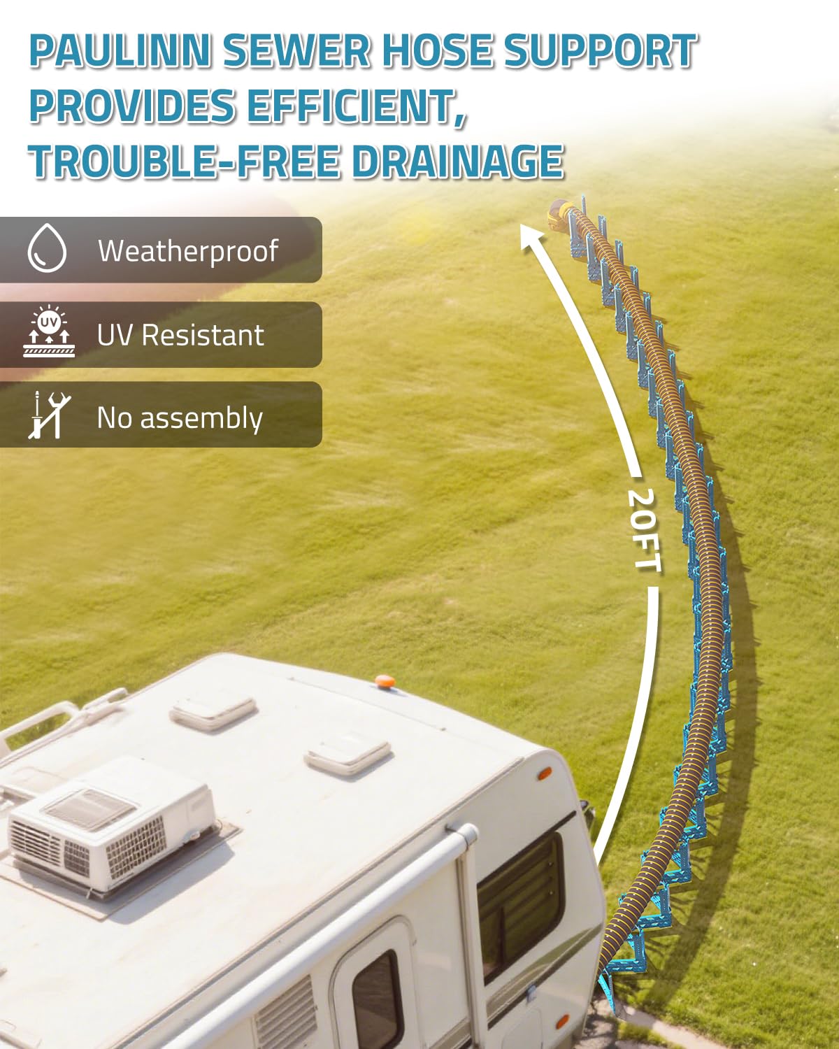 PAULINN next to standard RV hose showing compatible fit and proper scale