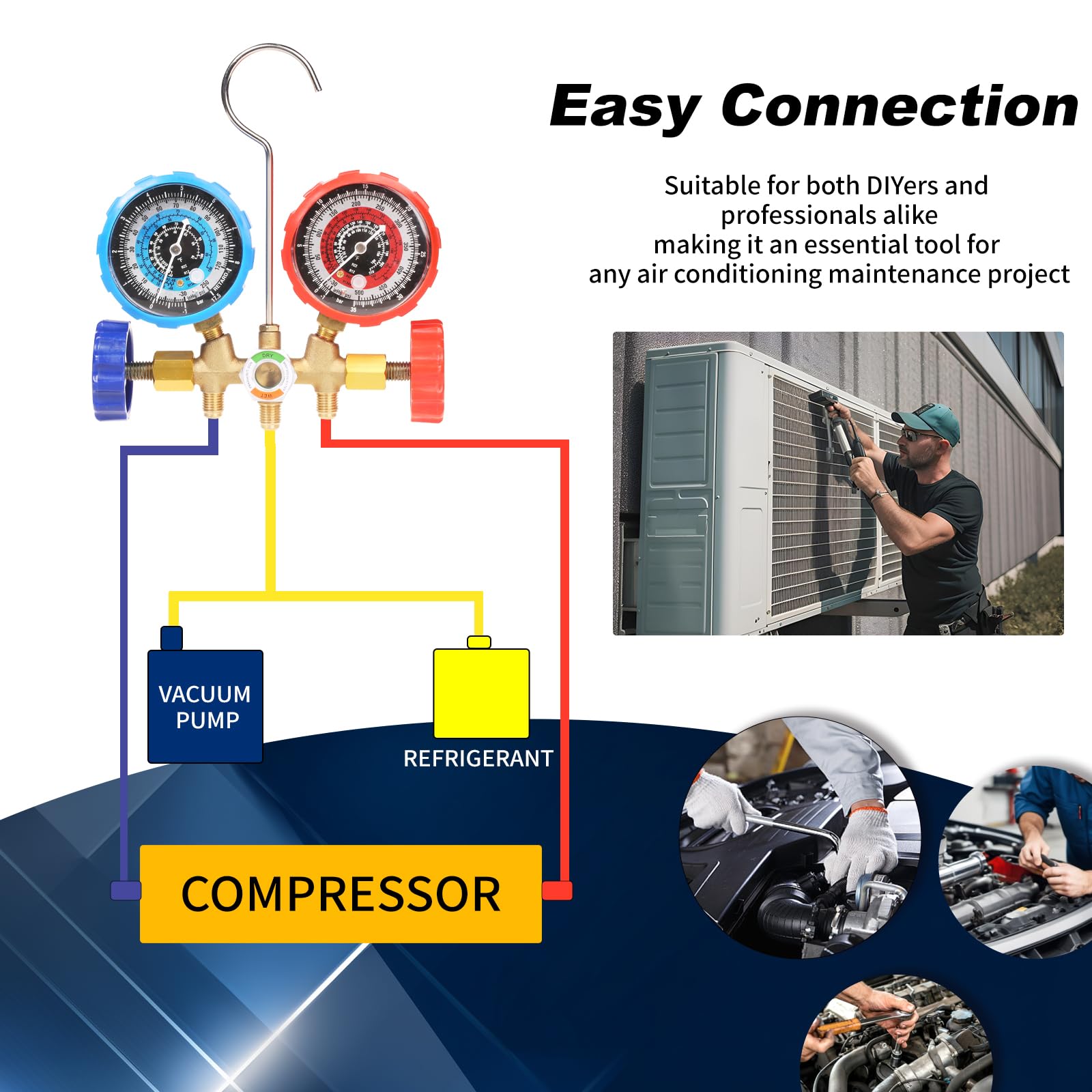 PB Motor Tech BMT puncturing can tap detail for convenient refrigerant can access