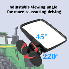 pbsee mirror mounted on tractor loader arm improving rear visibility during work