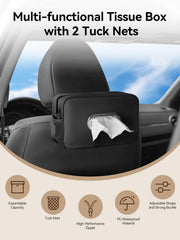 Pcnjozx installed on car headrest demonstrating secure buckle attachment