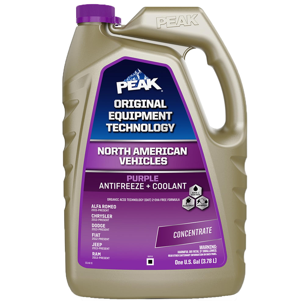 PEAK OET front bottle view showing purple concentrate and clear labeling for correct selection