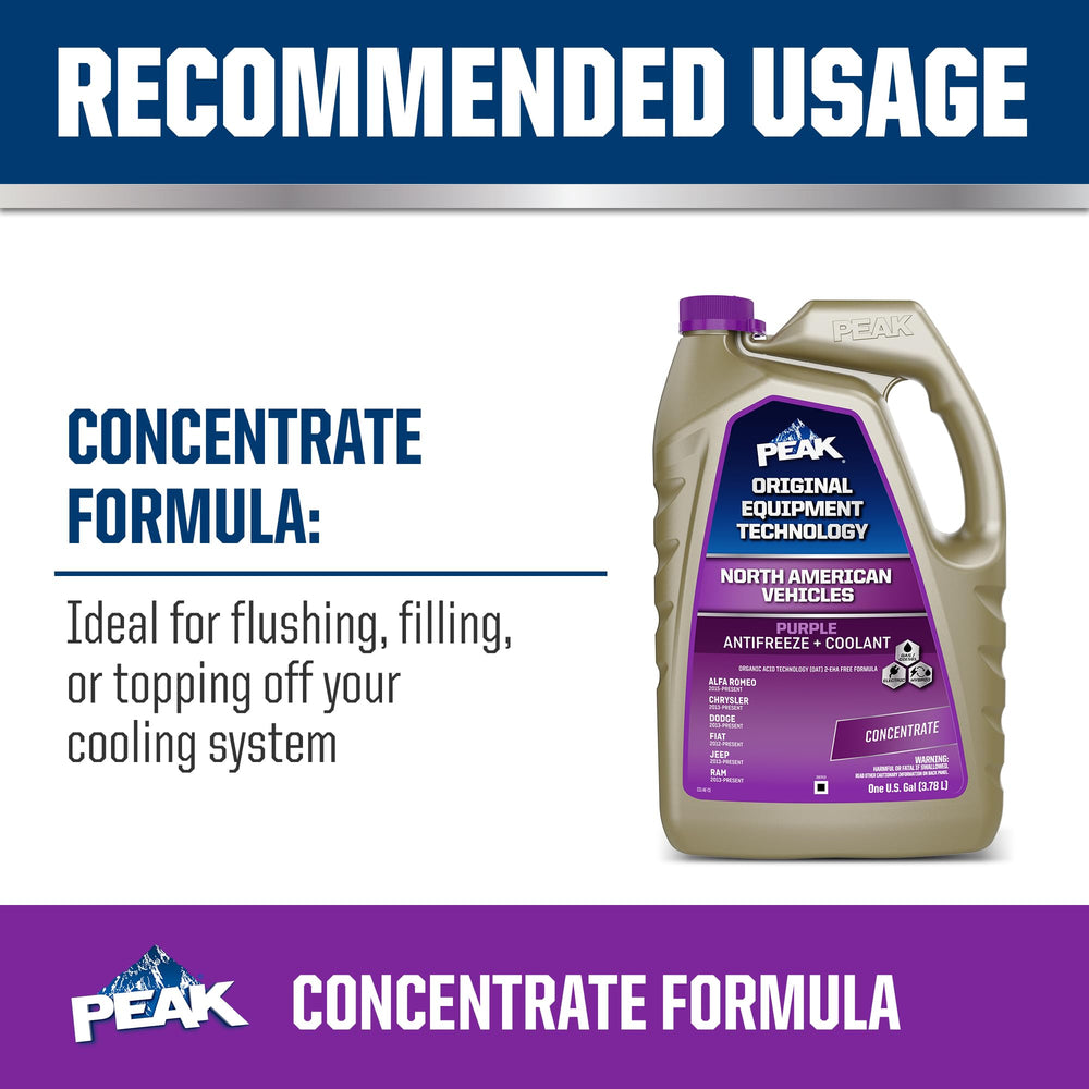 PEAK OET bottle beside an engine bay ready for a flush-and-fill to protect cooling components