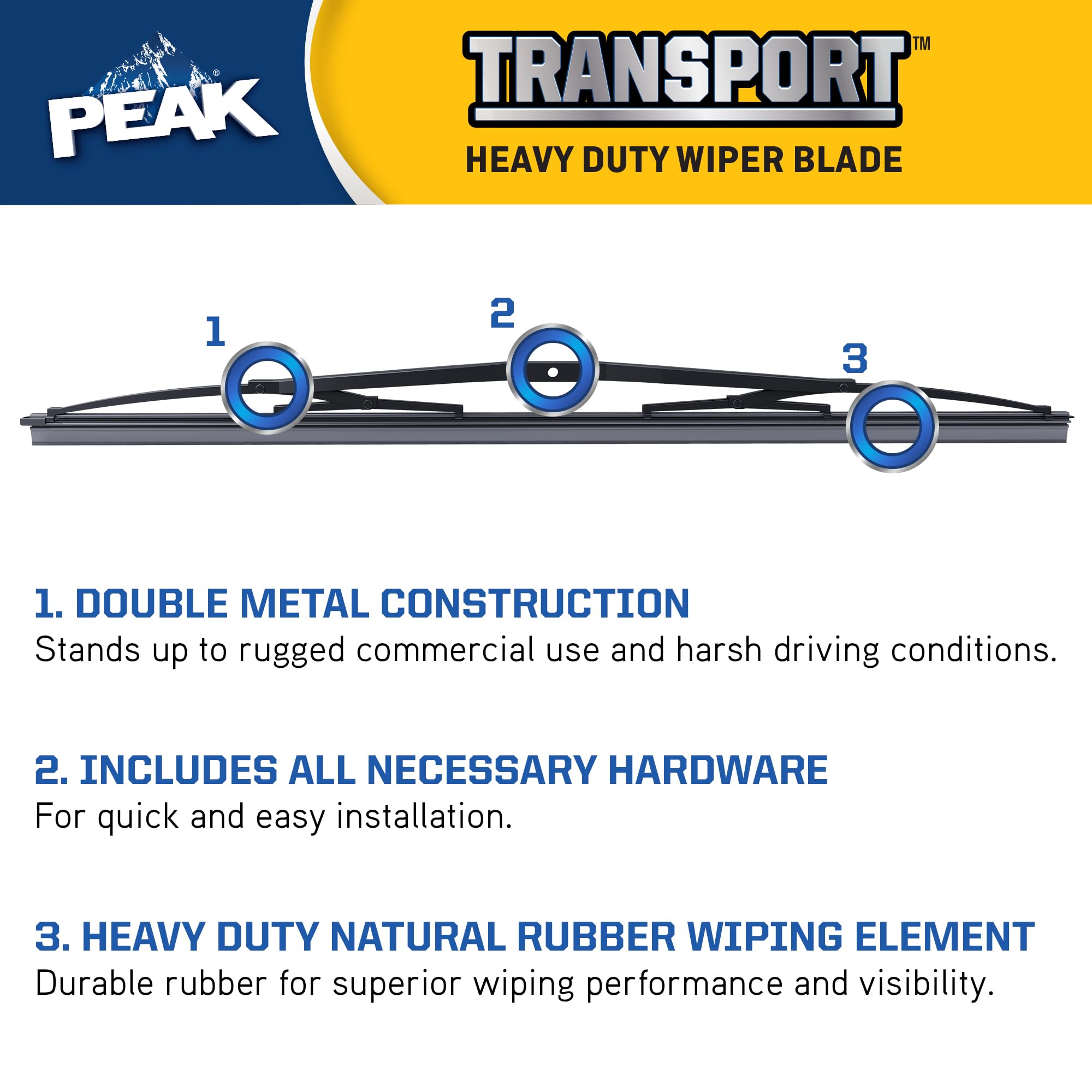 PEAK Transport installed on truck windshield illustrating improved visibility in rain