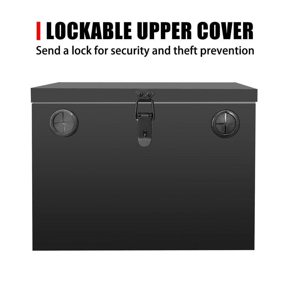 peastorm closeup of lock and handle demonstrating secure transport and theft deterrence