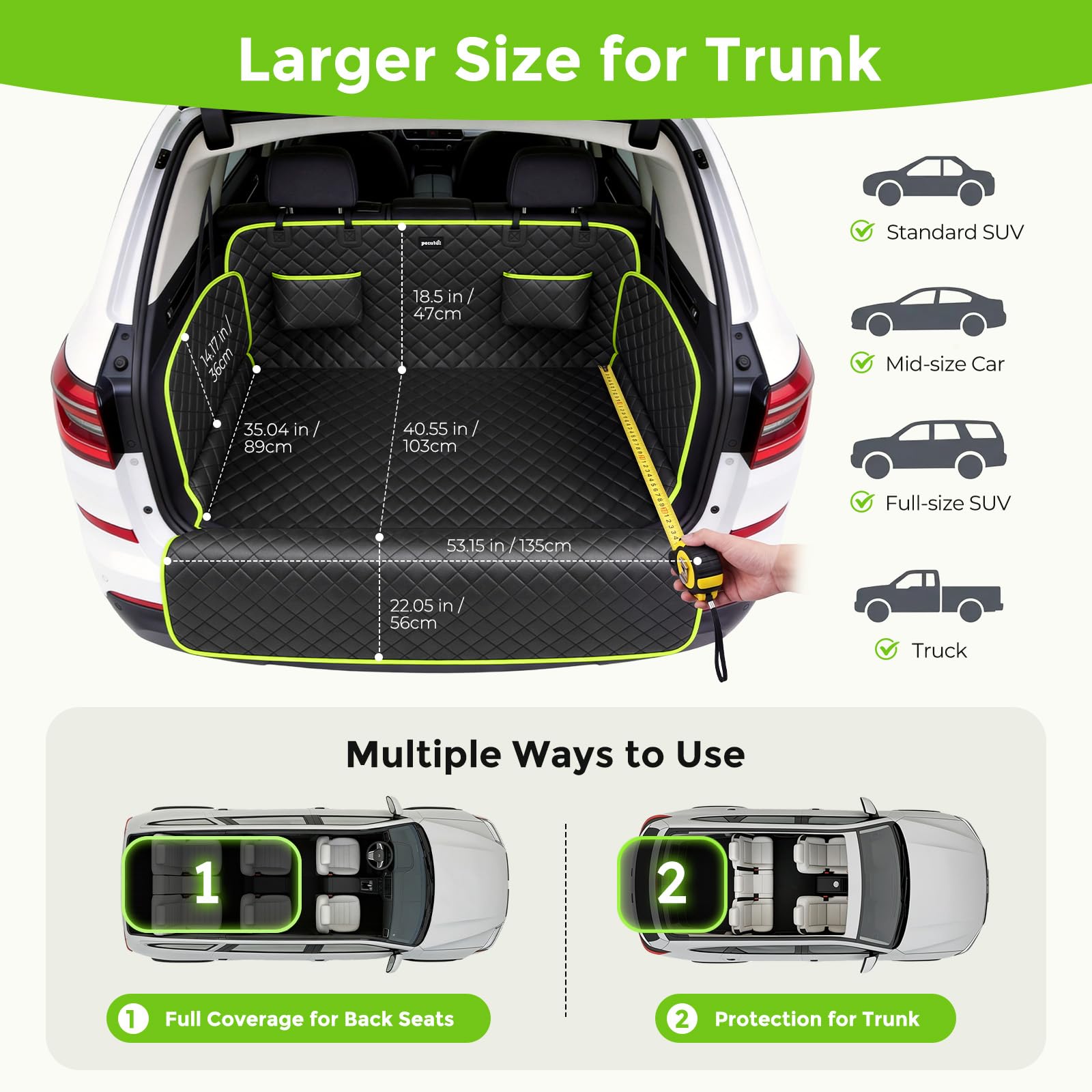 Pecute bumper flap protection showing blocked scratches when pets enter vehicle
