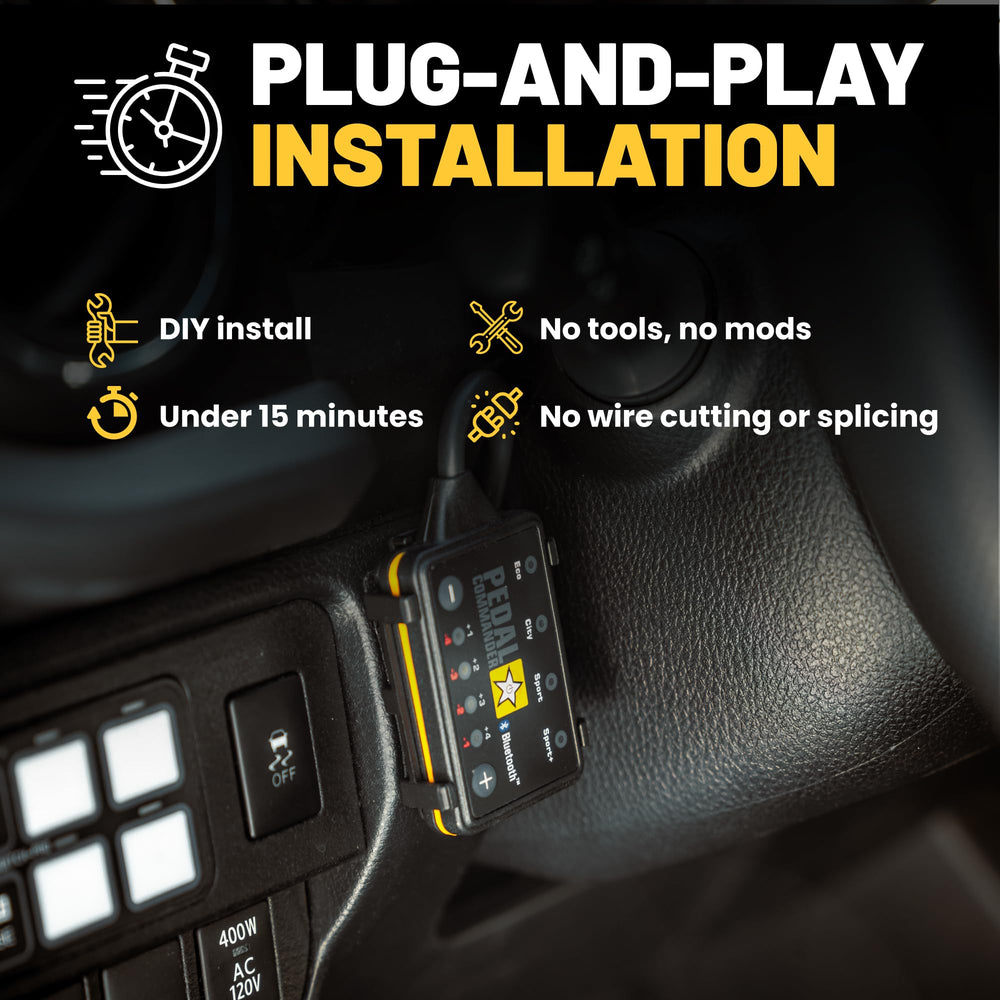 PEDAL COMMANDER packaging with cables and manual showing complete kit benefit