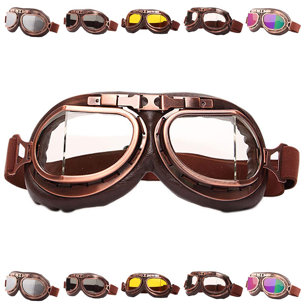 Peicees front view showing vintage goggles and protective coverage benefit