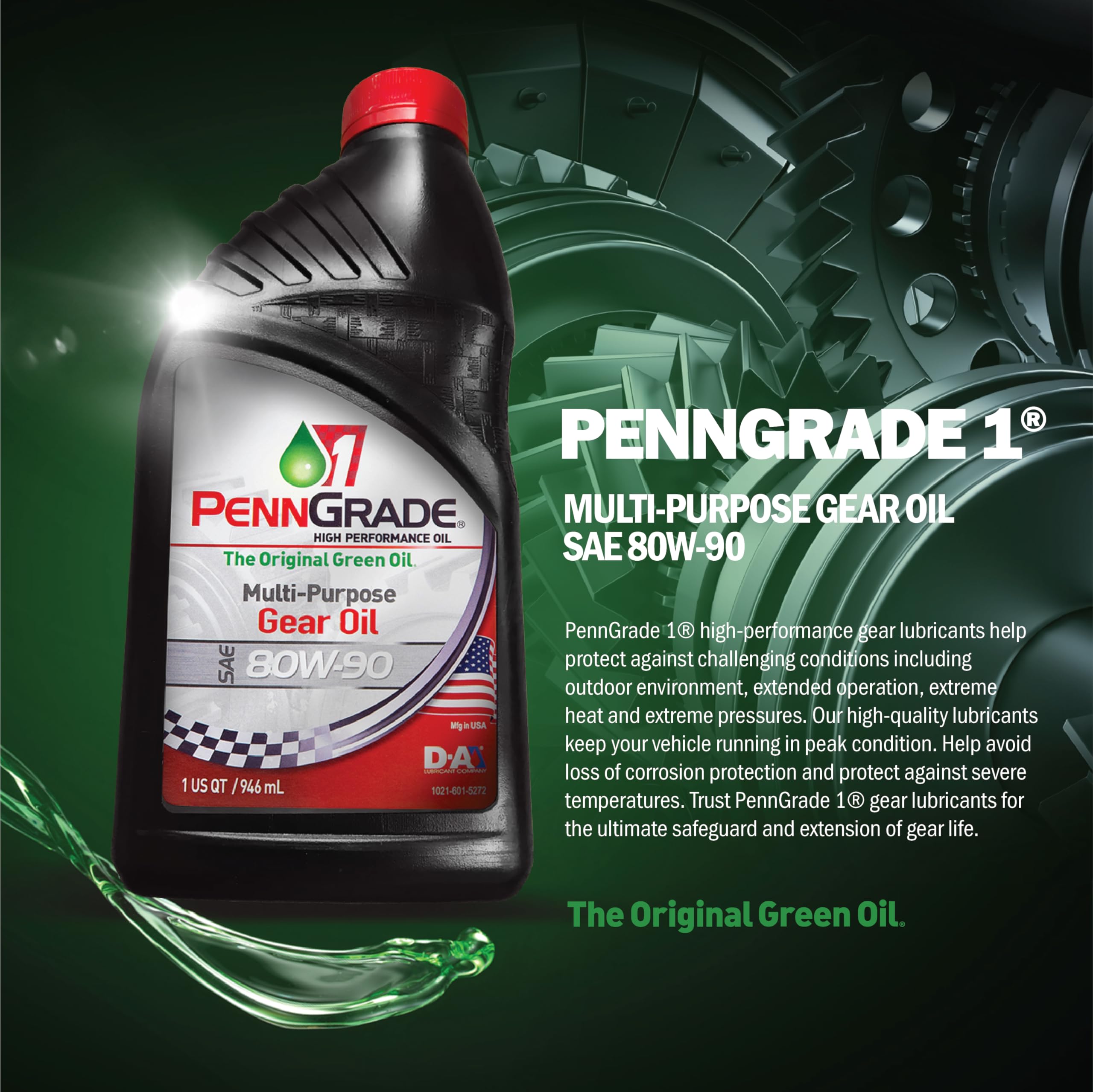 PENN GRADE1 close-up of cap and bottle label for easy use