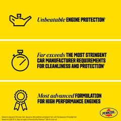 Pennzoil bottle beside engine bay illustrating brand protection in use