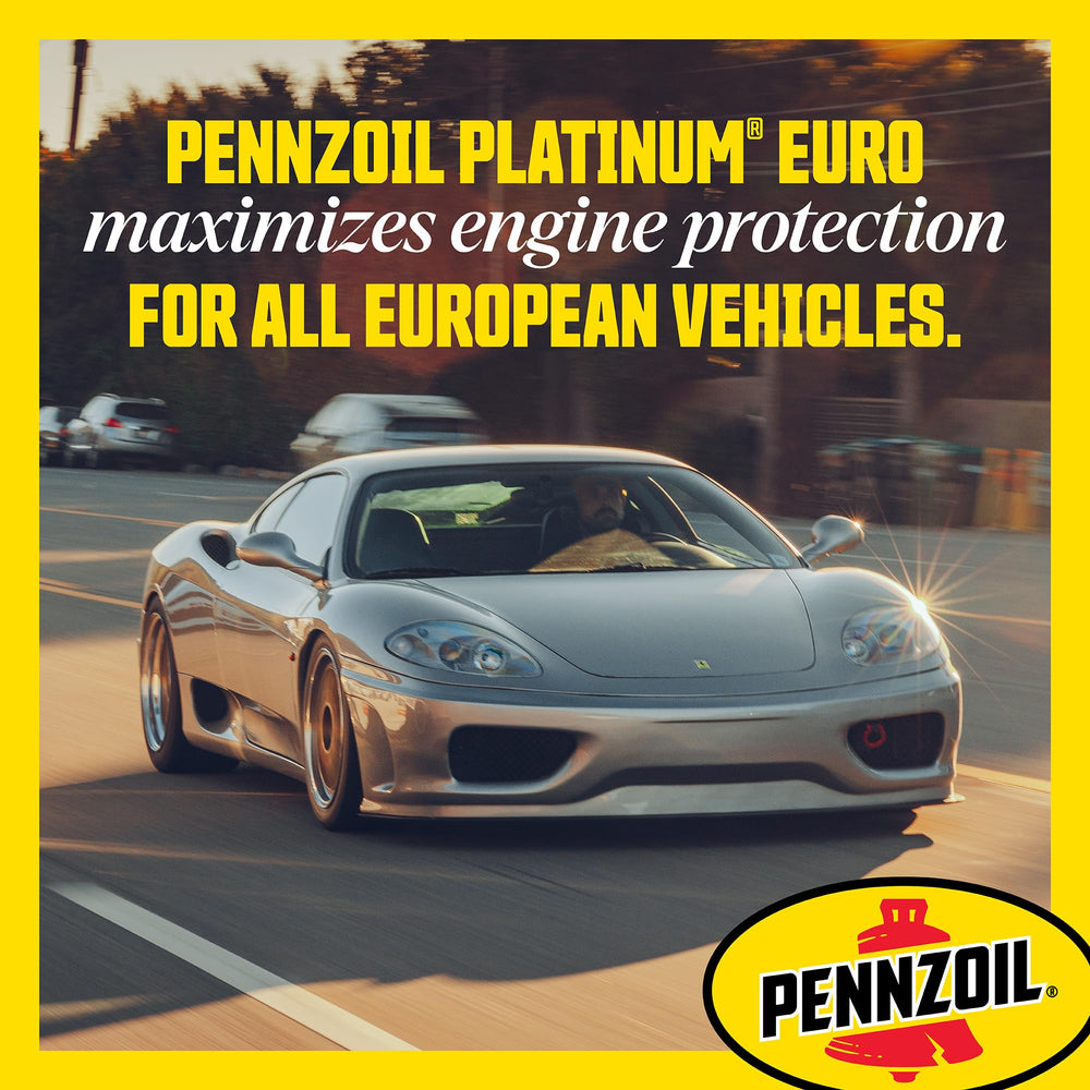 Six-pack box of Pennzoil Platinum Euro L quart bottles for service-ready supply