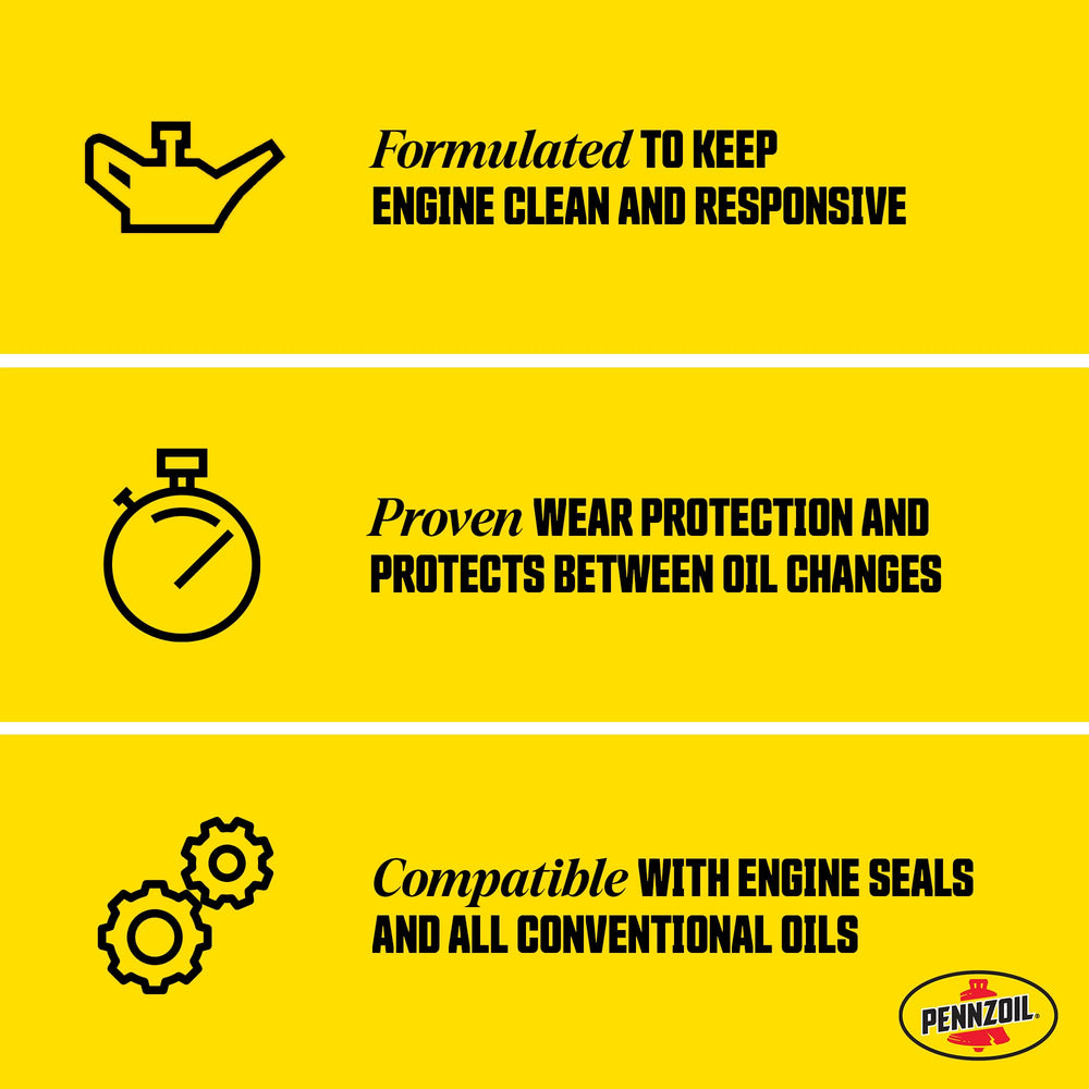Pennzoil pouring into an engine bay to show ease of use and protection