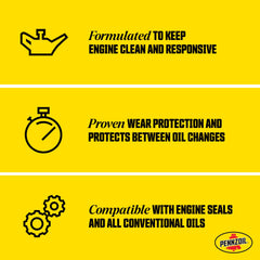 Pennzoil pouring into an engine bay to show ease of use and protection