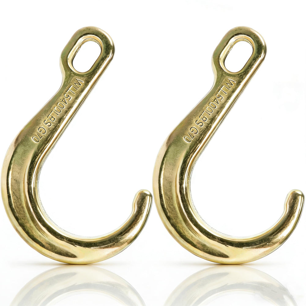 Peohud front view of two 8-inch J-hooks showing size and build, easy identification benefit
