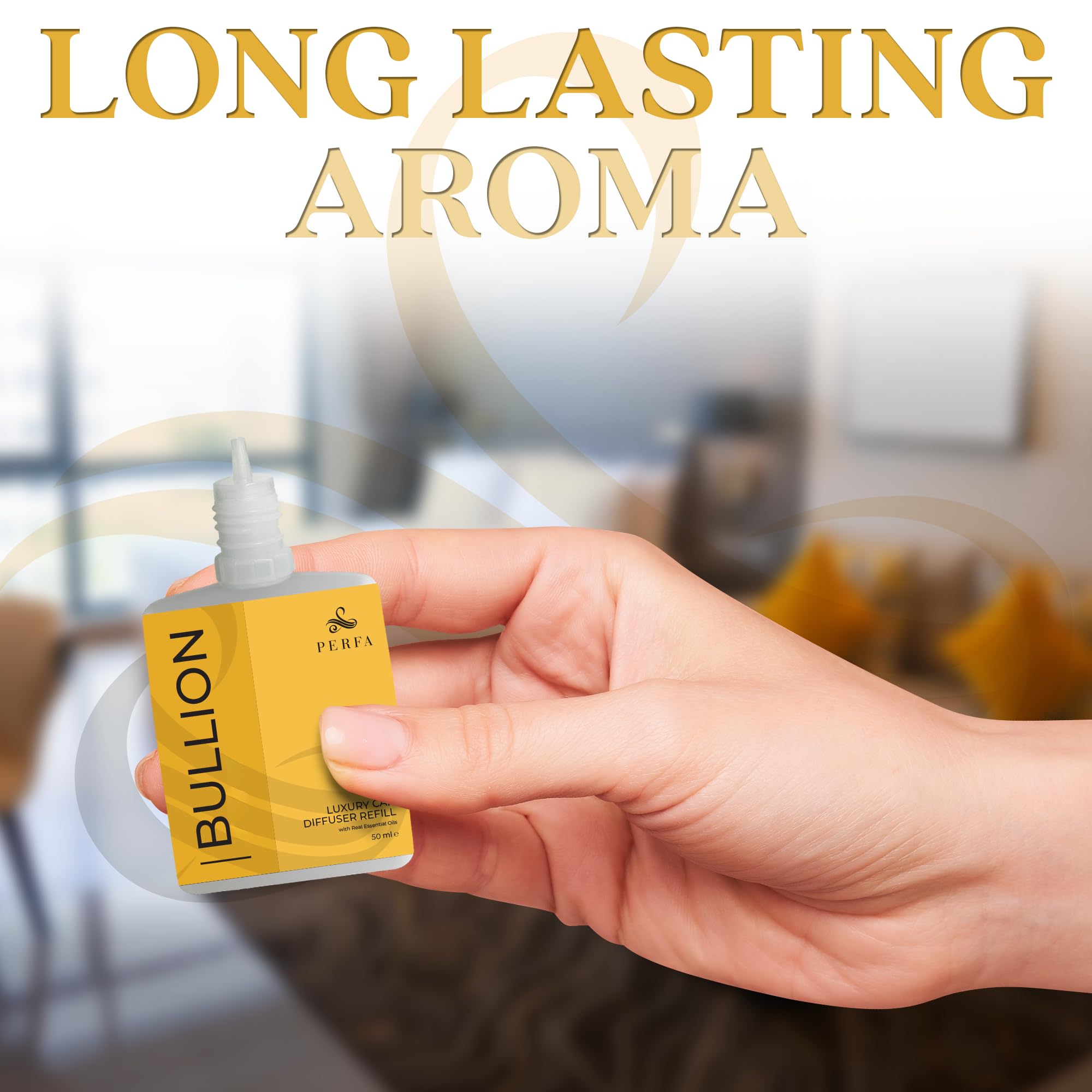 Perfa Bullion wooden stopper close-up for scent control and adjustable fragrance strength