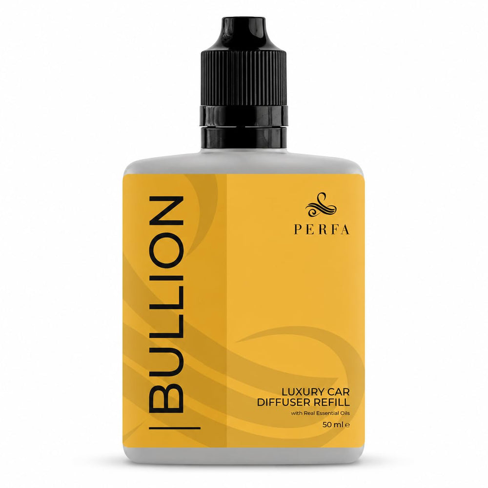 Perfa Bullion front packaging showing elegant diffuser and bold branding benefit longevity