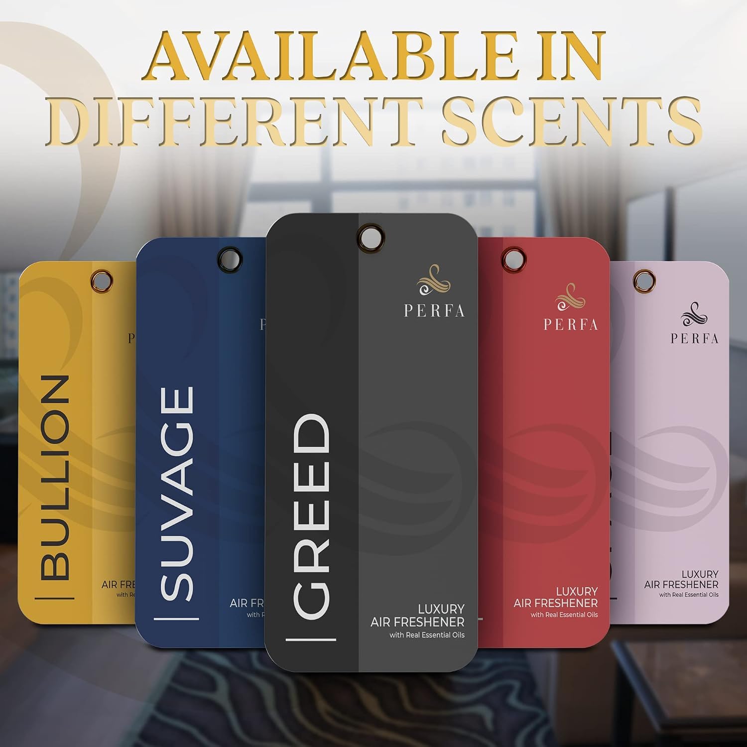 Perfa Bullion in a driving lifestyle scene conveying premium interior scent experience