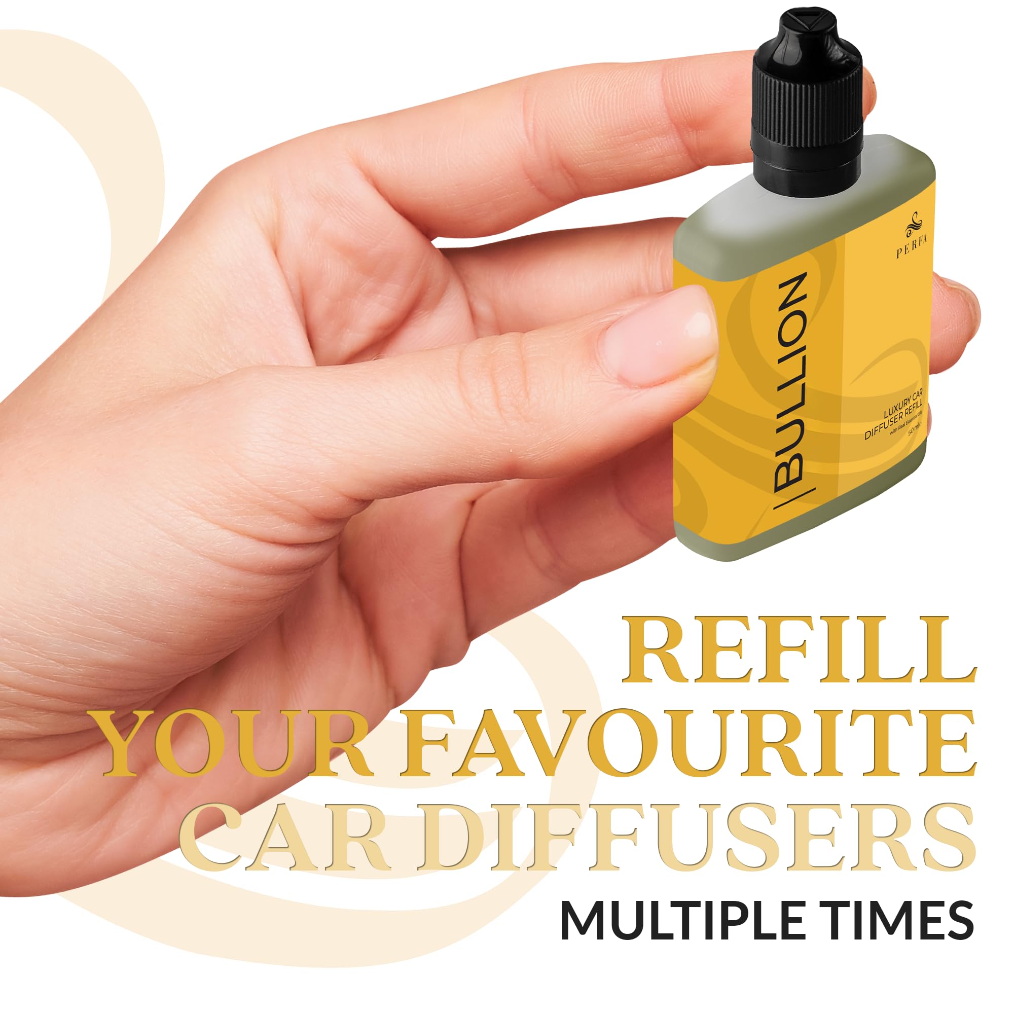 Perfa Bullion clipped to car vent demonstrating steady airflow and powerful scent throw
