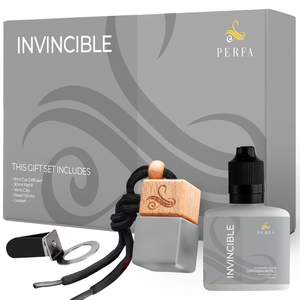 Perfa front packaging showing Invcturs-inspired scent and gift-ready box benefit