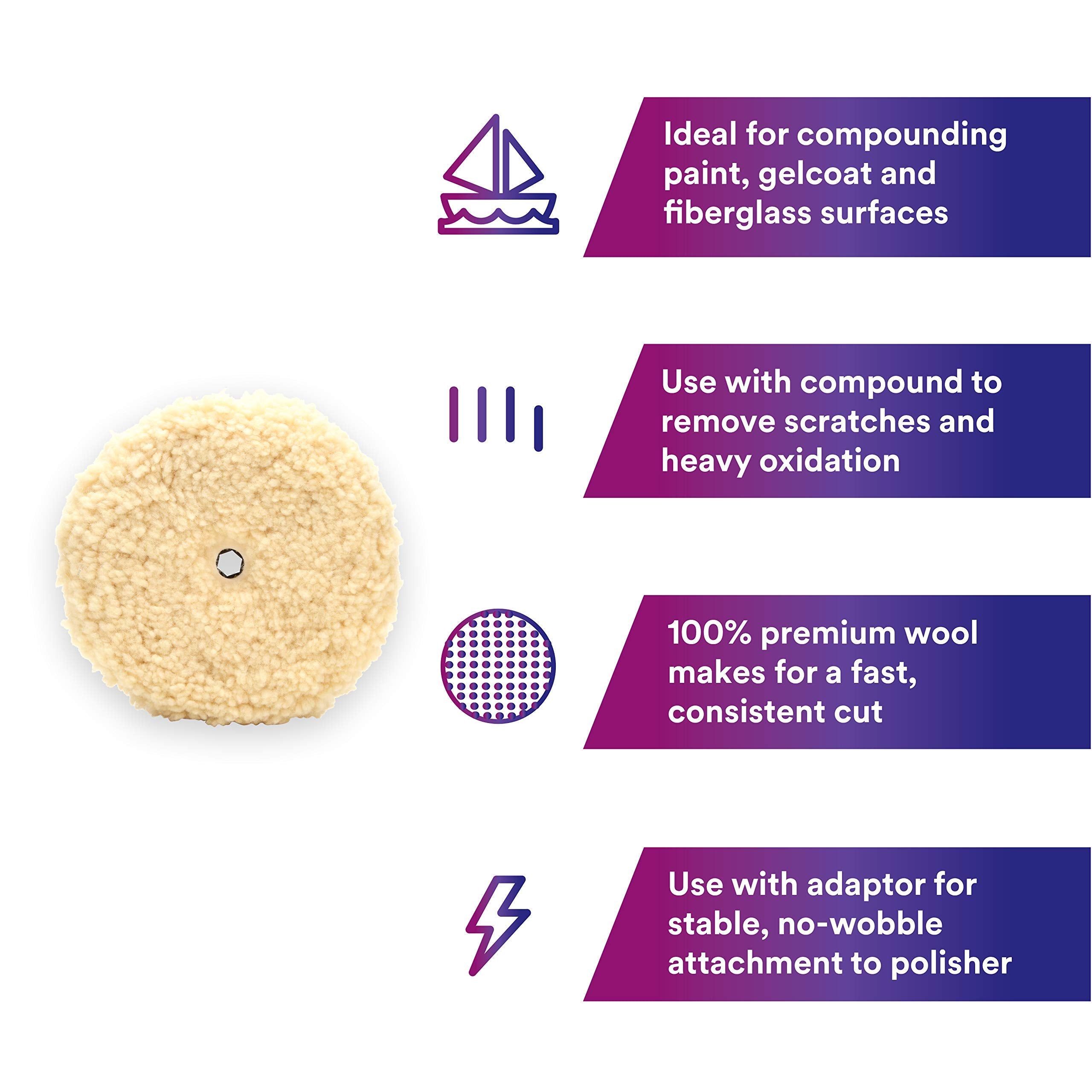 Perfect-It 3M pad mounted on rotary buffer removing scratches with controlled action
